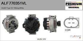 VALEO ALF770351VL - ALT NUEVO ORIG. VALEO Type 12V 180Amp PFR6