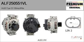 VALEO ALF250551VL - ALT NUEVO ORIG. VALEO Type 12V 180Amp PFR6