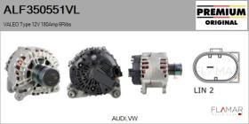 VALEO ALF350551VL - ALT NUEVO ORIG. VALEO Type 12V 180Amp PFR6