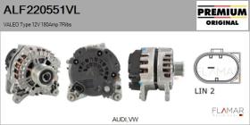 VALEO ALF220551VL - ALT NUEVO ORIG. VALEO Type 12V 180Amp PFR7