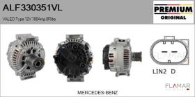 VALEO ALF330351VL - ALT NUEVO ORIG. VALEO Type 12V 180Amp PFR8
