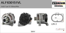 VALEO ALF630151VL - ALT NUEVO ORIG. VALEO Type 12V 180Amp PR6