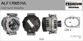 VALEO ALF170051VL - ALT NUEVO ORIG. VALEO Type 12V 180Amp PR6