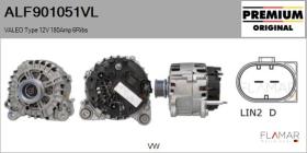 VALEO ALF901051VL - ALT NUEVO ORIG. VALEO Type 12V 180Amp PR6