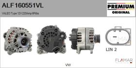 VALEO ALF160551VL - ALT NUEVO ORIG. VALEO Type 12V 220Amp PFR6