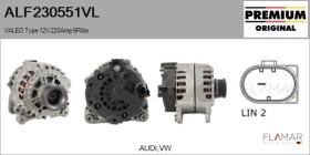VALEO ALF230551VL - ALT NUEVO ORIG. VALEO Type 12V 220Amp PR6