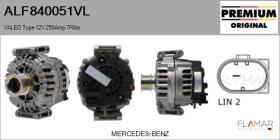 VALEO ALF840051VL - ALT NUEVO ORIG. VALEO Type 12V 250Amp PR7