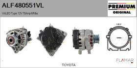 VALEO ALF480551VL - ALT NUEVO ORIG. VALEO Type 12V 70Amp PFR6