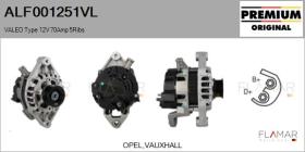 VALEO ALF001251VL - ALT NUEVO ORIG. VALEO Type 12V 70Amp PR5
