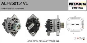 VALEO ALF850151VL - ALT NUEVO ORIG. VALEO Type 12V 75Amp PR6
