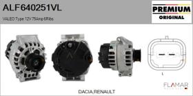VALEO ALF640251VL - ALT NUEVO ORIG. VALEO Type 12V 75Amp PR6