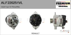 VALEO ALF220251VL - ALT NUEVO ORIG. VALEO Type 12V 75Amp PR6