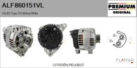VALEO ALF860151VL - ALT NUEVO ORIG. VALEO Type 12V 80Amp PR5