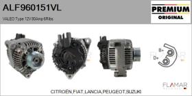 VALEO ALF960151VL - ALT NUEVO ORIG. VALEO Type 12V 80Amp PR6