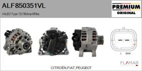 VALEO ALF850351VL - ALT NUEVO ORIG. VALEO Type 12V 90Amp PFR6