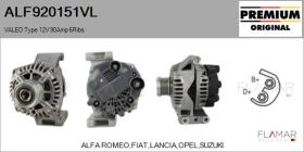 VALEO ALF920151VL - ALT NUEVO ORIG. VALEO Type 12V 90Amp PFR6