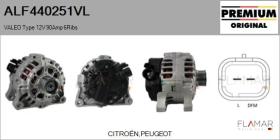 VALEO ALF440251VL - ALT NUEVO ORIG. VALEO Type 12V 90Amp PR6