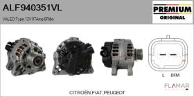 VALEO ALF940351VL - ALT NUEVO ORIG. VALEO Type 12V 97Amp PFR6