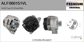VALEO ALF060151VL - ALT NUEVO ORIG. VALEO Type 12V 97Amp PR5