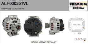 VALEO ALF030351VL - ALT NUEVO ORIG. VALEO Type 12V 98Amp PR6