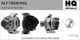 HQ ALF130351HQ - ALT NUEVO VALEO Type 12V 105Amp PFR6