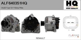 HQ ALF640351HQ - ALT NUEVO VALEO Type 12V 110Amp 7Ribs
