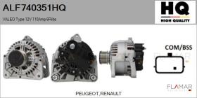 HQ ALF740351HQ - ALT NUEVO VALEO Type 12V 110Amp PFR6