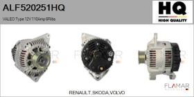 HQ ALF520251HQ - ALT NUEVO VALEO Type 12V 110Amp PR6