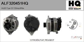 HQ ALF320451HQ - ALT NUEVO VALEO Type 12V 120Amp PR6