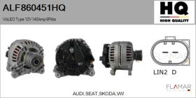 HQ ALF860451HQ - ALT NUEVO VALEO Type 12V 140Amp PFR6