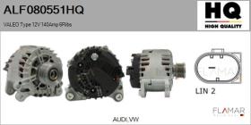 HQ ALF080551HQ - ALT NUEVO VALEO Type 12V 140Amp PFR6