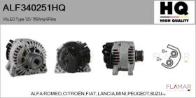 HQ ALF340251HQ - ALT NUEVO VALEO Type 12V 150Amp PFR6