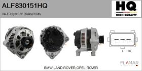 HQ ALF830151HQ - ALT NUEVO VALEO Type 12V 150Amp PR5