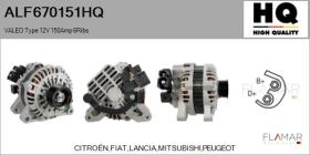 HQ ALF670151HQ - ALT NUEVO VALEO Type 12V 150Amp PR6