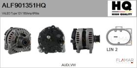 HQ ALF901351HQ - ALT NUEVO VALEO Type 12V 180Amp PFR6