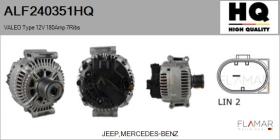 HQ ALF240351HQ - ALT NUEVO VALEO Type 12V 180Amp PFR7