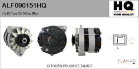 HQ ALF090151HQ - ALT NUEVO VALEO Type 12V 50Amp
