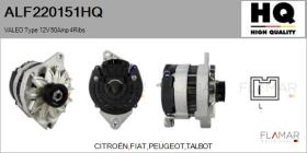 HQ ALF220151HQ - ALT NUEVO VALEO Type 12V 50Amp PR4