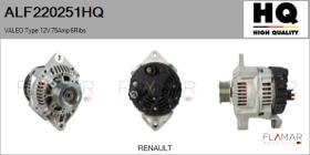 HQ ALF220251HQ - ALT NUEVO VALEO Type 12V 75Amp PR6