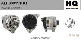 HQ ALF860151HQ - ALT NUEVO VALEO Type 12V 80Amp PR5