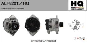 HQ ALF820151HQ - ALT NUEVO VALEO Type 12V 80Amp PR6