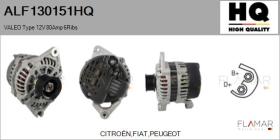 HQ ALF130151HQ - ALT NUEVO VALEO Type 12V 80Amp PR6