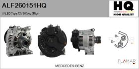 HQ ALF260151HQ - ALT NUEVO VALEO Type 12V 90Amp PFR5