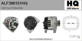HQ ALF390151HQ - ALT NUEVO VALEO Type 12V 95Amp PR3