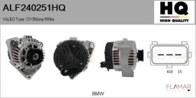 HQ ALF240251HQ - ALT NUEVO VALEO Type 12V 95Amp PR5