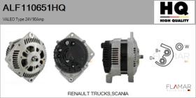 HQ ALF110651HQ - ALT NUEVO VALEO Type 24V 90Amp