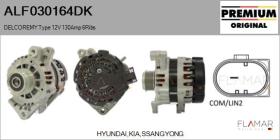 DELCO REMY KOREA ALF030164DK - ALT OE New DELCO REMY KR Type 12V