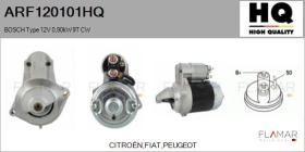 HQ ARF120101HQ - ARR NUEVO BOSCH Type 12V 0,90kW 9T CW