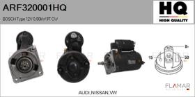 HQ ARF320001HQ - ARR NUEVO BOSCH Type 12V 0,90kW 9T CW
