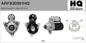 HQ ARF830301HQ - ARR NUEVO BOSCH Type 12V 1,10kW 10T CCW
